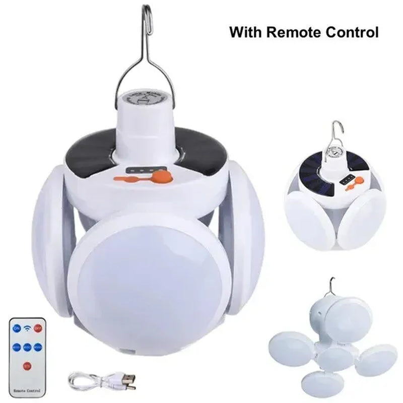 Solar Light Bulb Camping Solar LED Light USB Rechargeable 5Lighting Modes Tent Hanging Bulb for Outdoor Hiking Emergency Outage